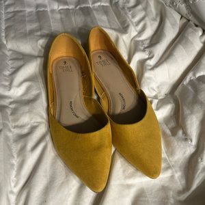 Time and Tru Pointed Toe Mustard Yellow Flats